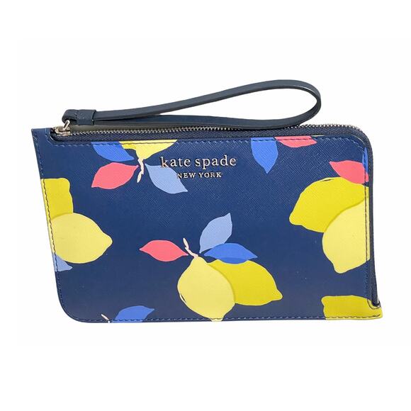Kate Spade Cameron Medium Lemon Wristlet Bag - Picture 1 of 5